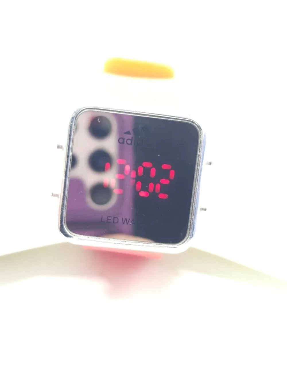 Vintage Adidas LED Digital Watch With Red Silicone Strap Stainless Steel C699